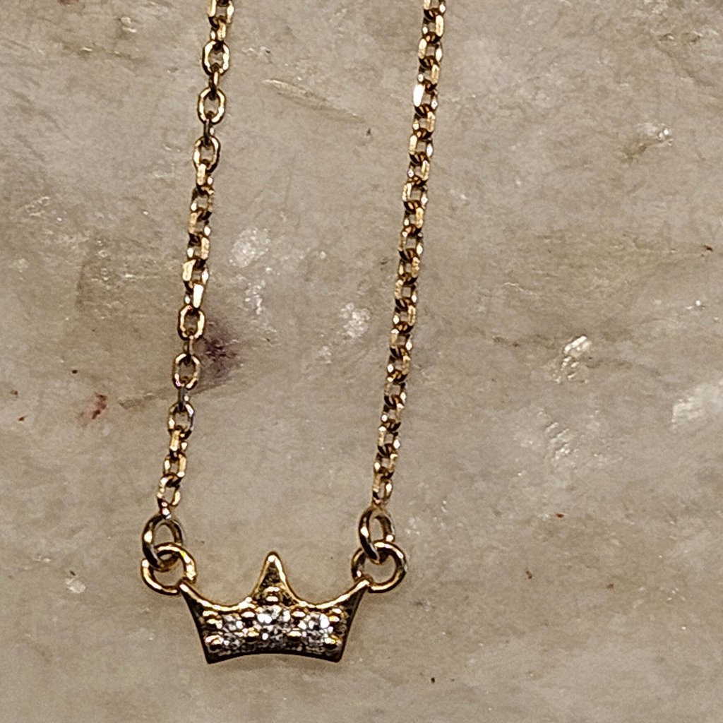 Rare Monica Rich Kosann Bridgerton Queen Tiara Poesy Diamond 18k Necklace Chain — image 2 of 8